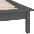 Estructura de cama con LED madera maciza gris 90x200