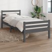 Estructura de cama madera maciza gris 100x200 cm