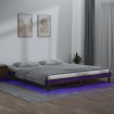 Estructura de cama con LED madera maciza marrón miel 200x200 cm