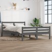 Estructura de cama madera maciza gris King Size 150x200 cm