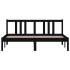 Estructura de cama madera maciza negra King Size 150x200