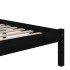 Estructura de cama madera maciza negra King Size 150x200