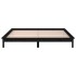 Estructura de cama con LED madera maciza negra 150x200