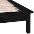 Estructura de cama con LED madera maciza negra 150x200