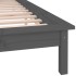 Estructura de cama con LED madera maciza gris 135x190