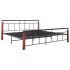 Estructura de cama metal y madera maciza de roble 200x200