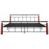 Estructura de cama metal y madera maciza de roble 200x200