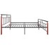 Estructura de cama metal y madera maciza de roble 200x200