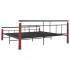 Estructura de cama metal y madera maciza de roble 200x200