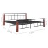 Estructura de cama metal y madera maciza de roble 200x200