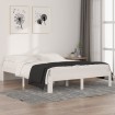 Estructura de cama madera maciza blanca King Size 150x200 cm