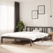 Estructura de cama madera maciza gris King Size 150x200 cm