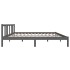 Estructura de cama madera maciza gris King Size 150x200