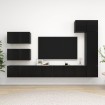 Set de muebles de salón TV 8 piezas madera ingeniería negro