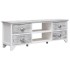 Mueble para TV madera de paulownia blanco y gris 108x30x40