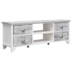 Mueble para TV madera de paulownia blanco y gris 108x30x40 cm