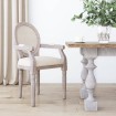 Silla de comedor de lino beige 54x56x96,5 cm