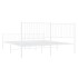 Estructura cama metal con cabecero y estribo blanco 200x200