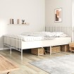 Estructura cama metal con cabecero y pie cama blanco 183x213 cm