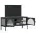 Mueble de TV vidrio y acero negro 105x35x50