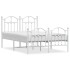 Estructura cama metal con cabecero y estribo blanco 120x190