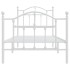 Estructura cama metal con cabecero y pie cama blanca 90x200