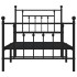 Estructura de cama con cabecero y estribo metal negro 90x200