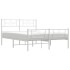 Estructura cama metal con cabecero y estribo blanco 160x200