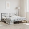 Estructura de cama con cabecero metal negro 183x213 cm