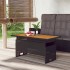 Mesa jardín negra 100x50x43/63 cm madera maciza acacia y