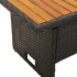 Mesa jardín negra 100x50x43/63 cm madera maciza acacia y