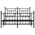 Estructura de cama cabecero y estribo metal negro 140x190