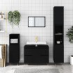 Mueble de baño madera de ingeniería negro 80x33x60 cm