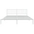 Estructura de cama de metal con cabecero blanco 193x203