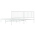 Estructura de cama de metal con cabecero blanco 193x203