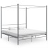 Estructura de cama con dosel metal gris 200x200