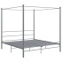 Estructura de cama con dosel metal gris 200x200