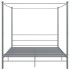 Estructura de cama con dosel metal gris 200x200