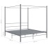 Estructura de cama con dosel metal gris 200x200