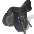 Set de montura de caballo de 17.5 y cuero negro 12 cm, 5 en