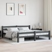 Estructura de cama madera maciza pino gris oscuro 180x200 cm