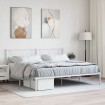 Estructura de cama de metal con cabecero blanco 183x213 cm