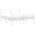 Estructura cama metal cabecero y estribo blanco 140x190