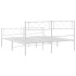 Estructura cama metal cabecero y estribo blanco 140x190