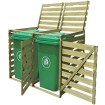 Cobertizo doble contenedor de basura madera impregnada 240 L