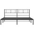 Estructura de cama con cabecero metal negro 193x203