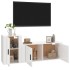 Set de muebles de TV 2 pzas madera contrachapada blanco