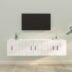 Set de muebles de TV 3 pzas madera contrachapada blanco brillo