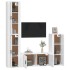 Set de muebles de TV 4 pzas madera contrachapada blanco