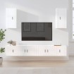 Set de muebles de TV 6 pzas madera contrachapada blanco brillo